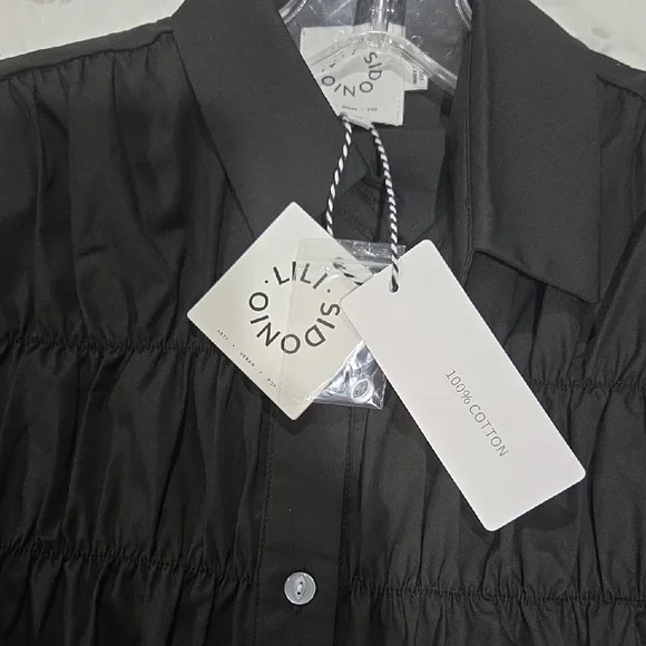 Pretty Black Button Down Dress In Perfect New Condition! - Picture 7 of 8